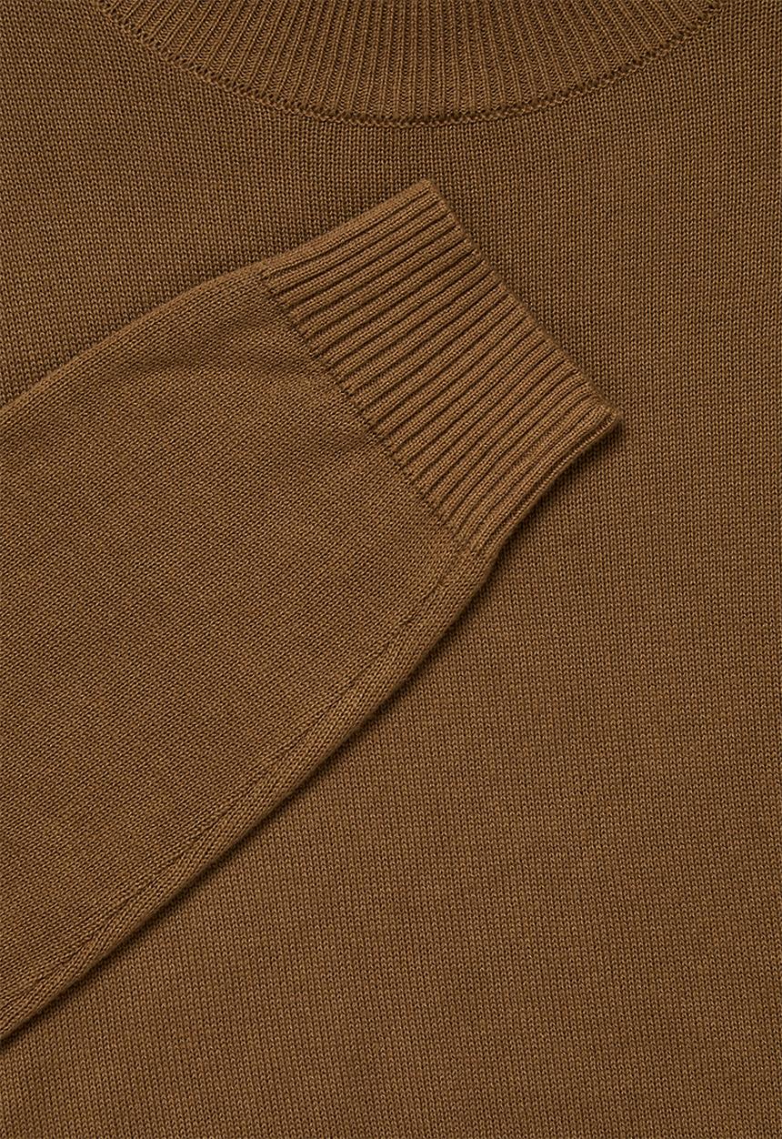 Superbalist - Slim fit high neck knit jersey - brown