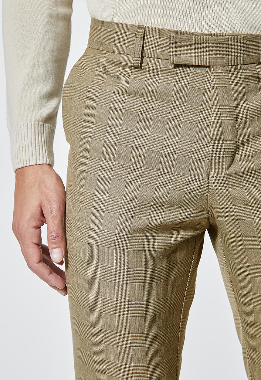 Superbalist - Regent slim fit trouser check - brown