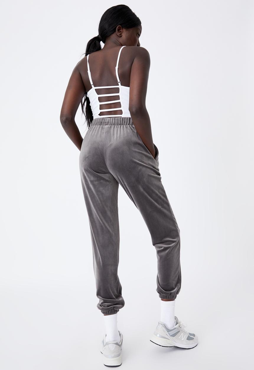 Factorie - Velour classic trackpant - plum kitten