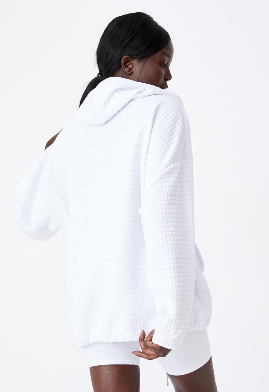 Factorie - Super oversized waffle hoodie - white