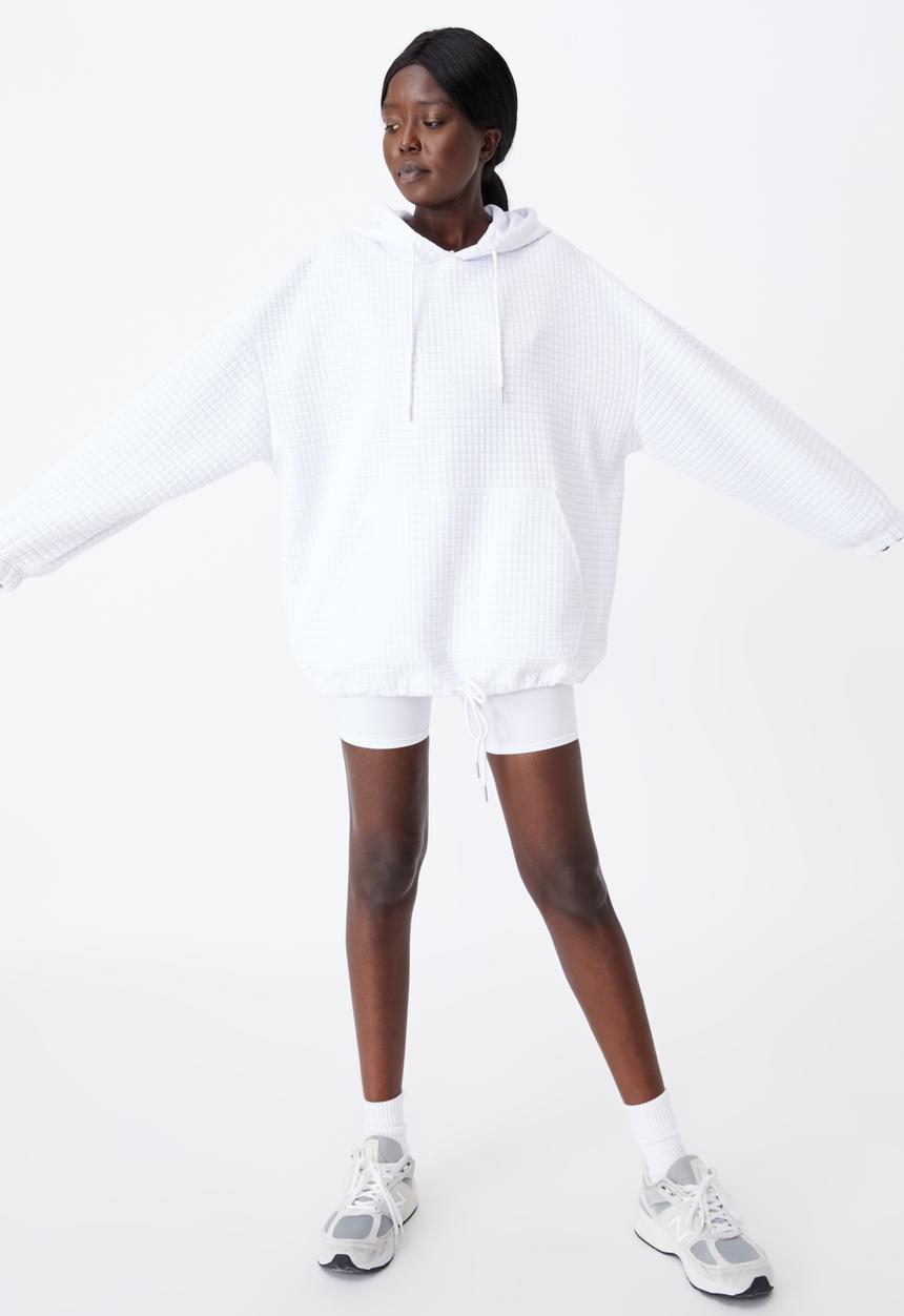 Factorie - Super oversized waffle hoodie - white