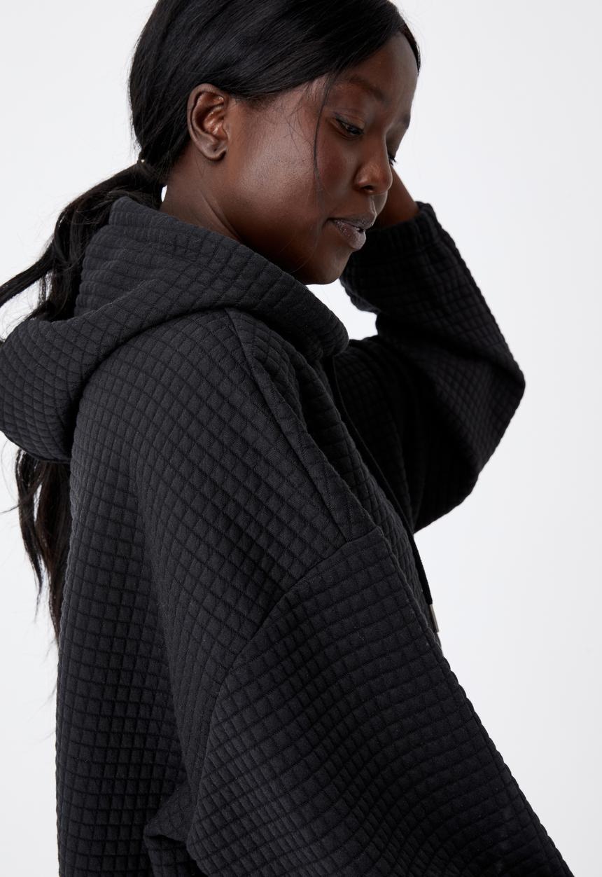Factorie - Super oversized waffle hoodie - black
