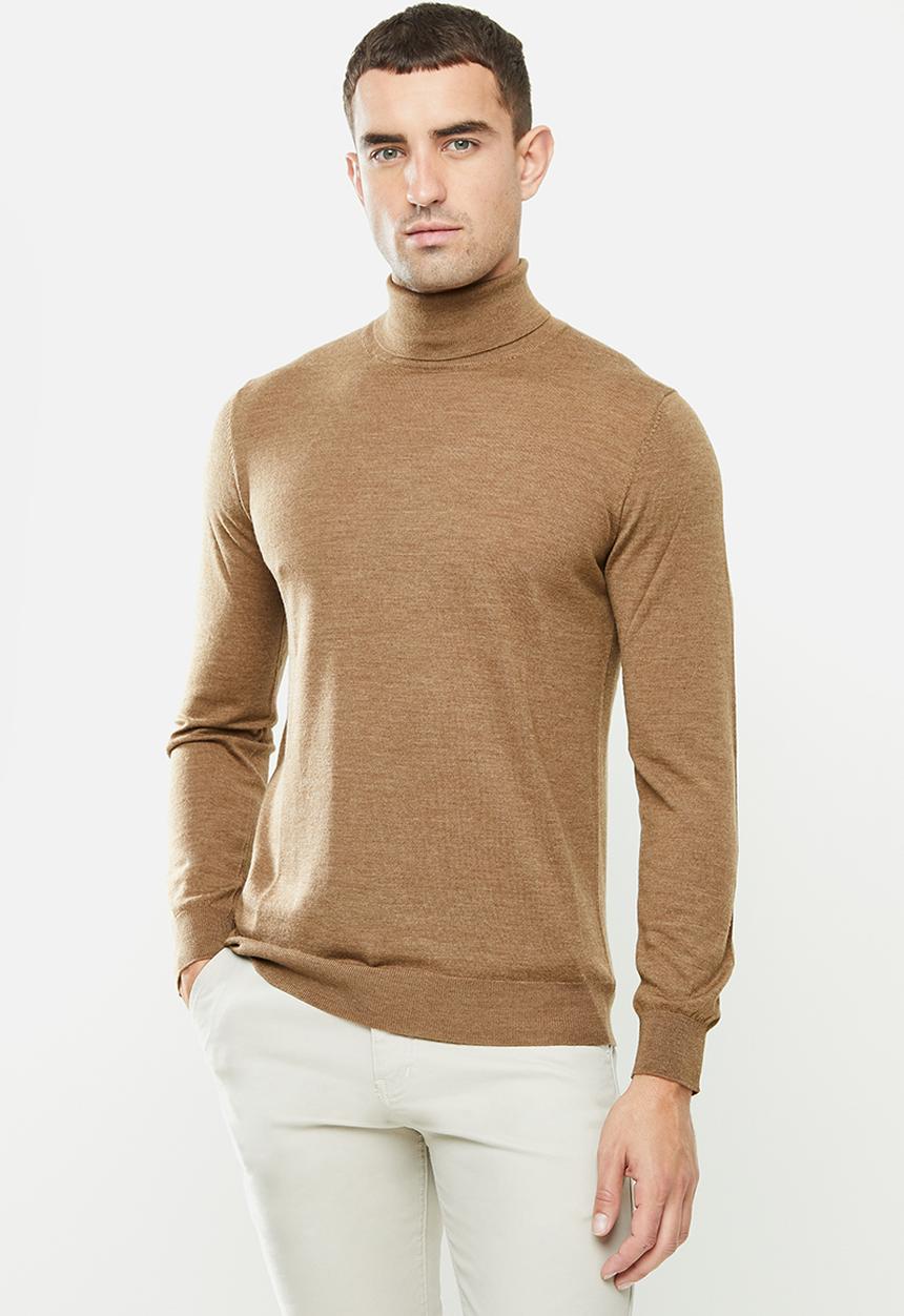 MANGO - Willy Merino Wool washable  knitwear sweater - brown