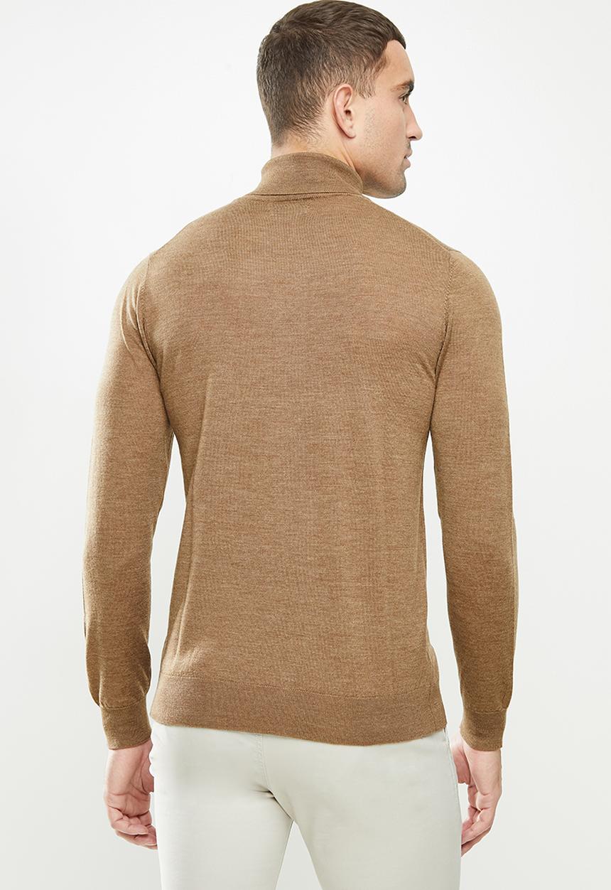 MANGO - Willy Merino Wool washable  knitwear sweater - brown