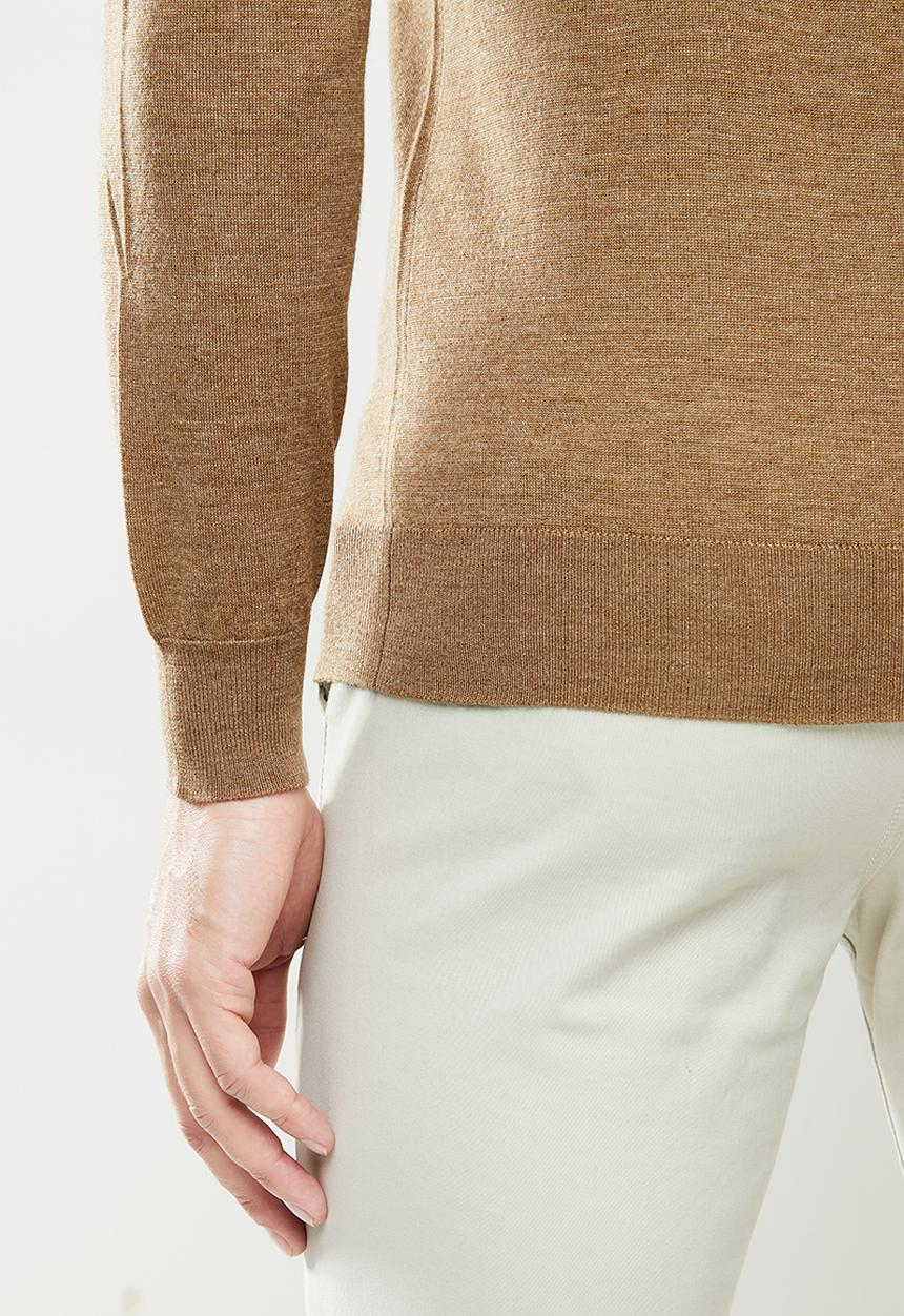 MANGO - Willy Merino Wool washable  knitwear sweater - brown