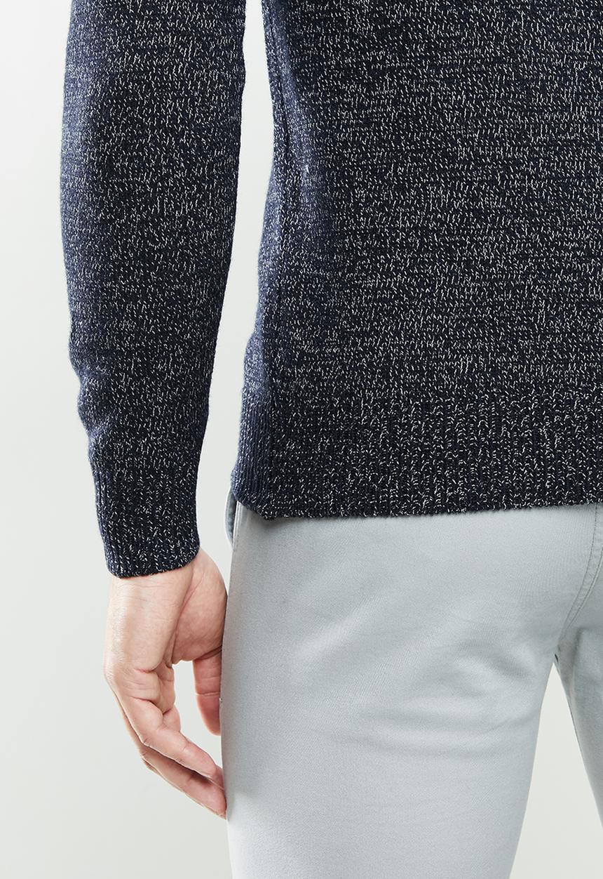 MANGO - Texas Flecked wool  sweater Texas - navy