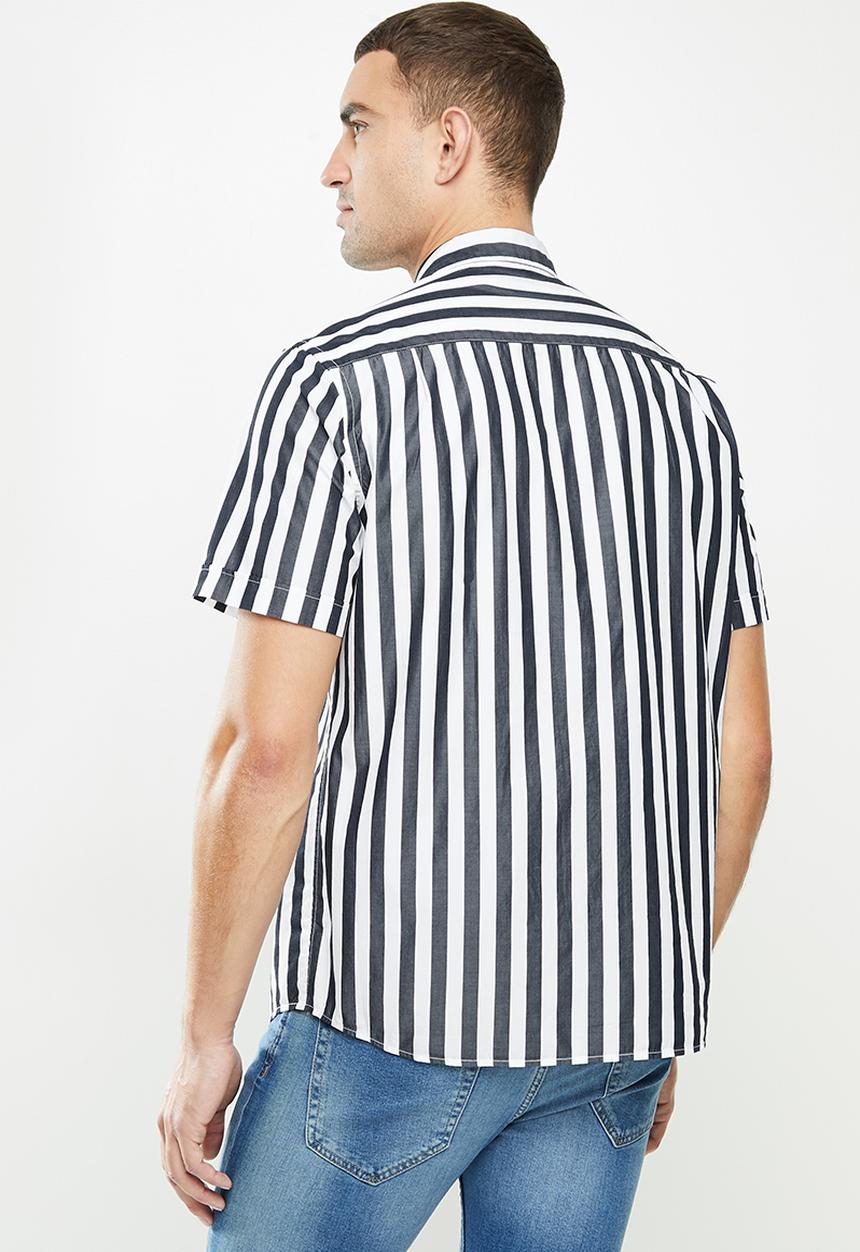 MANGO - Traca shirt - navy & white 