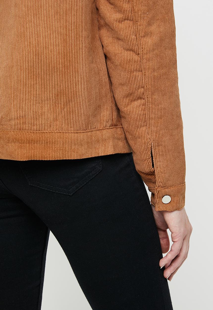 STYLE REPUBLIC - Corduroy faux fur jacket - tan