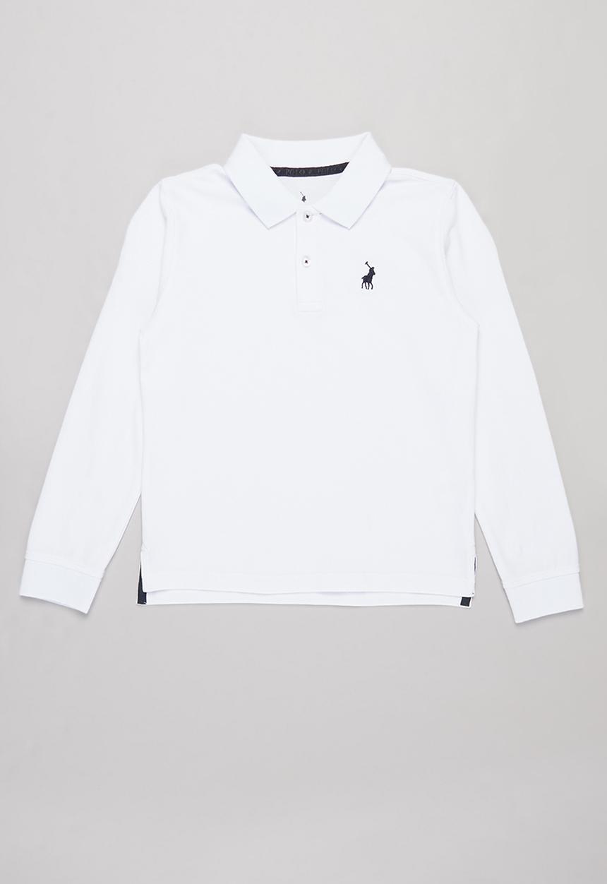 POLO - Boys robert long sleeve golfer - white