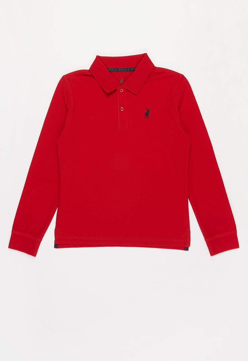 POLO - Boys robert long sleeve golfer - red
