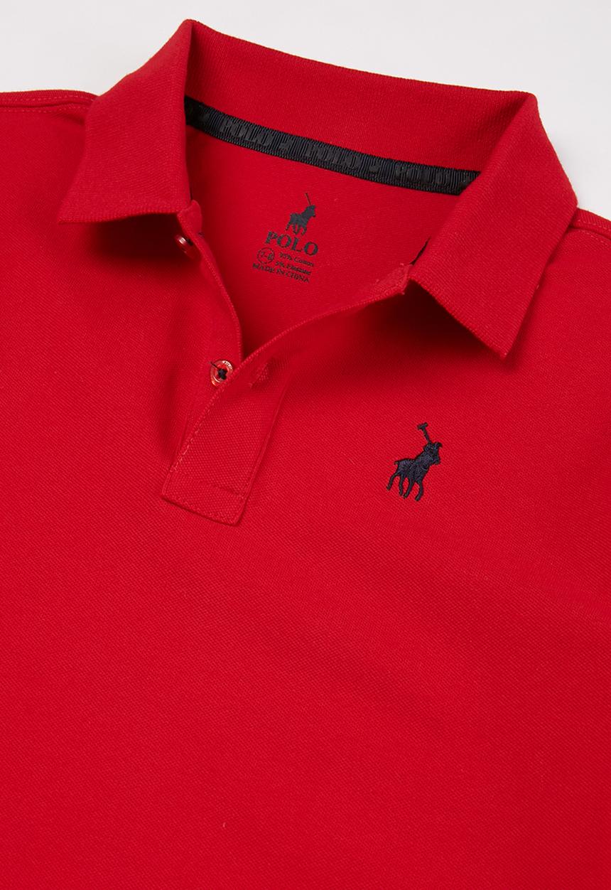 POLO - Boys robert long sleeve golfer - red
