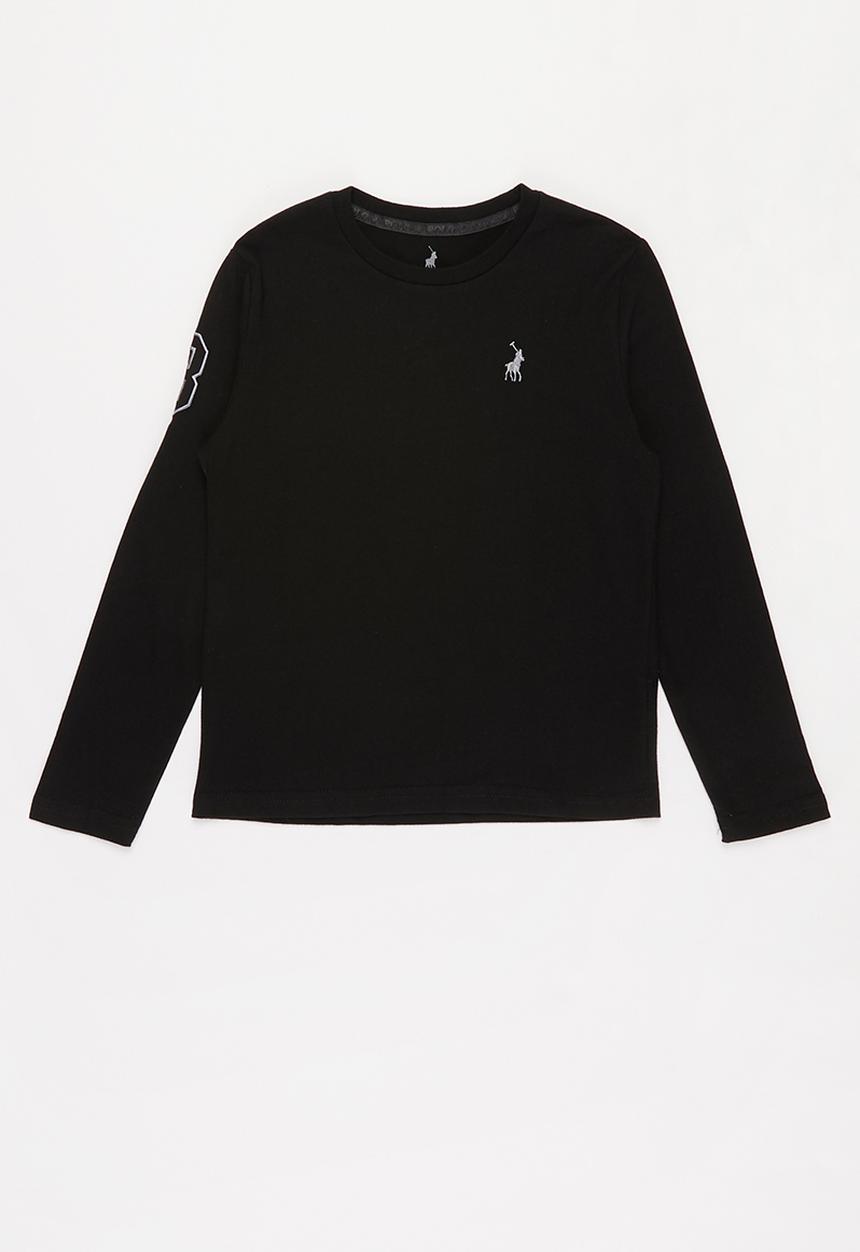 POLO - Boys ashton long sleeve tee - black