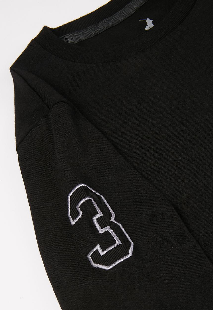 POLO - Boys ashton long sleeve tee - black