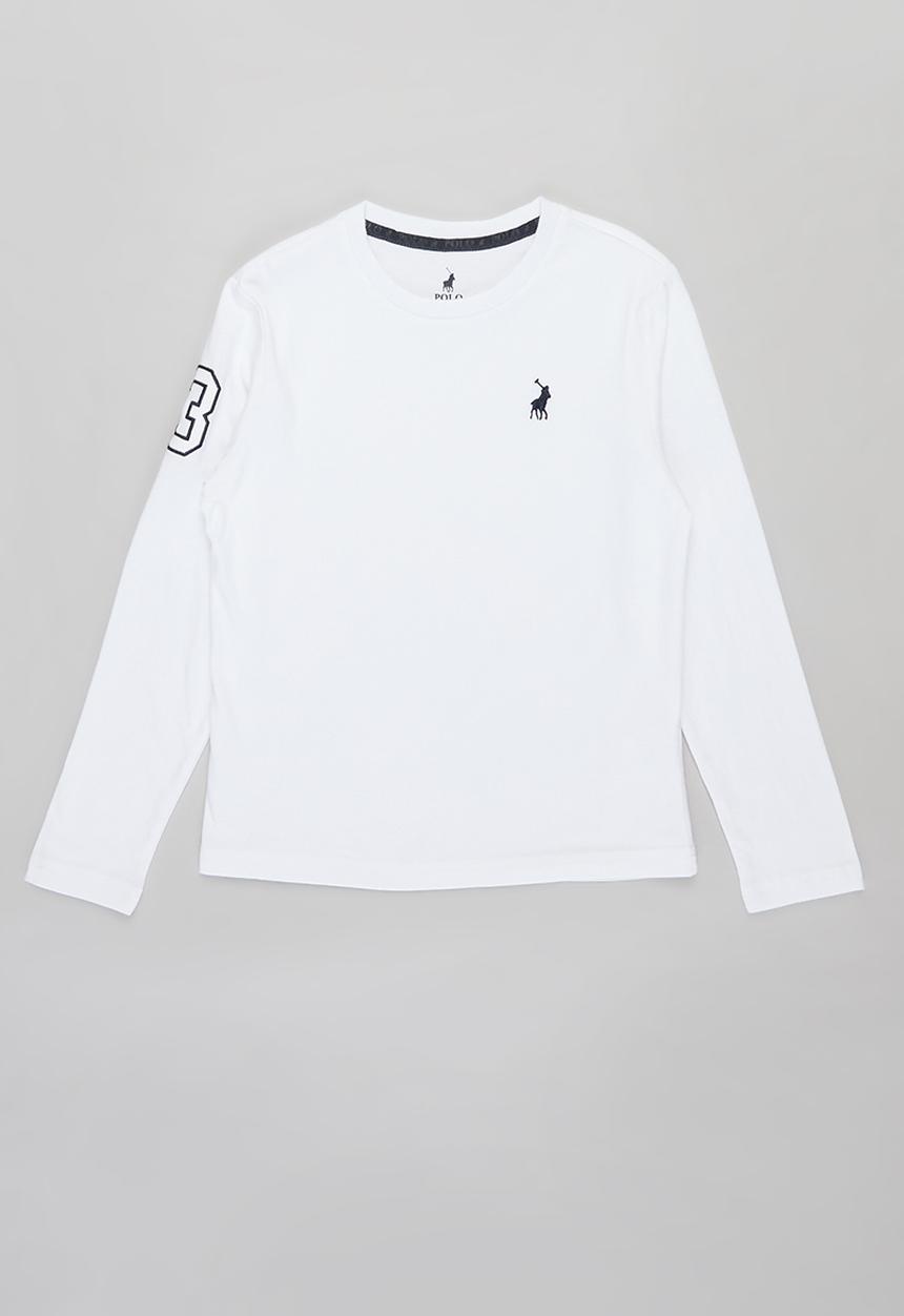 POLO - Boys ashton long sleeve tee - white