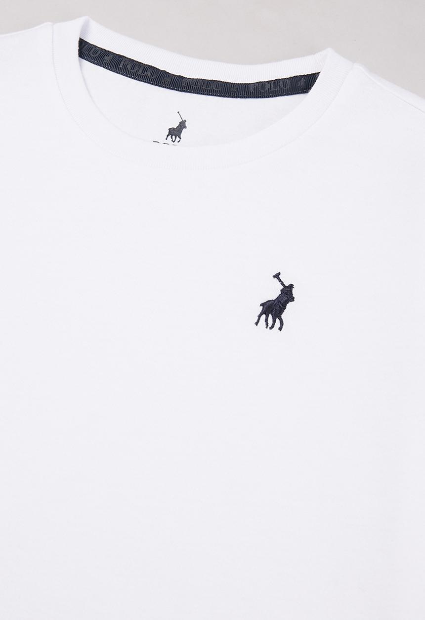 POLO - Boys ashton long sleeve tee - white