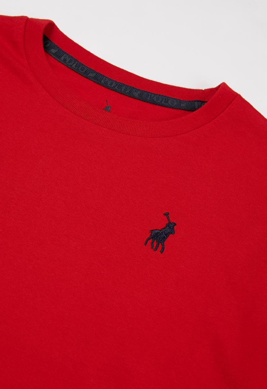 POLO - Boys ashton long sleeve tee - red
