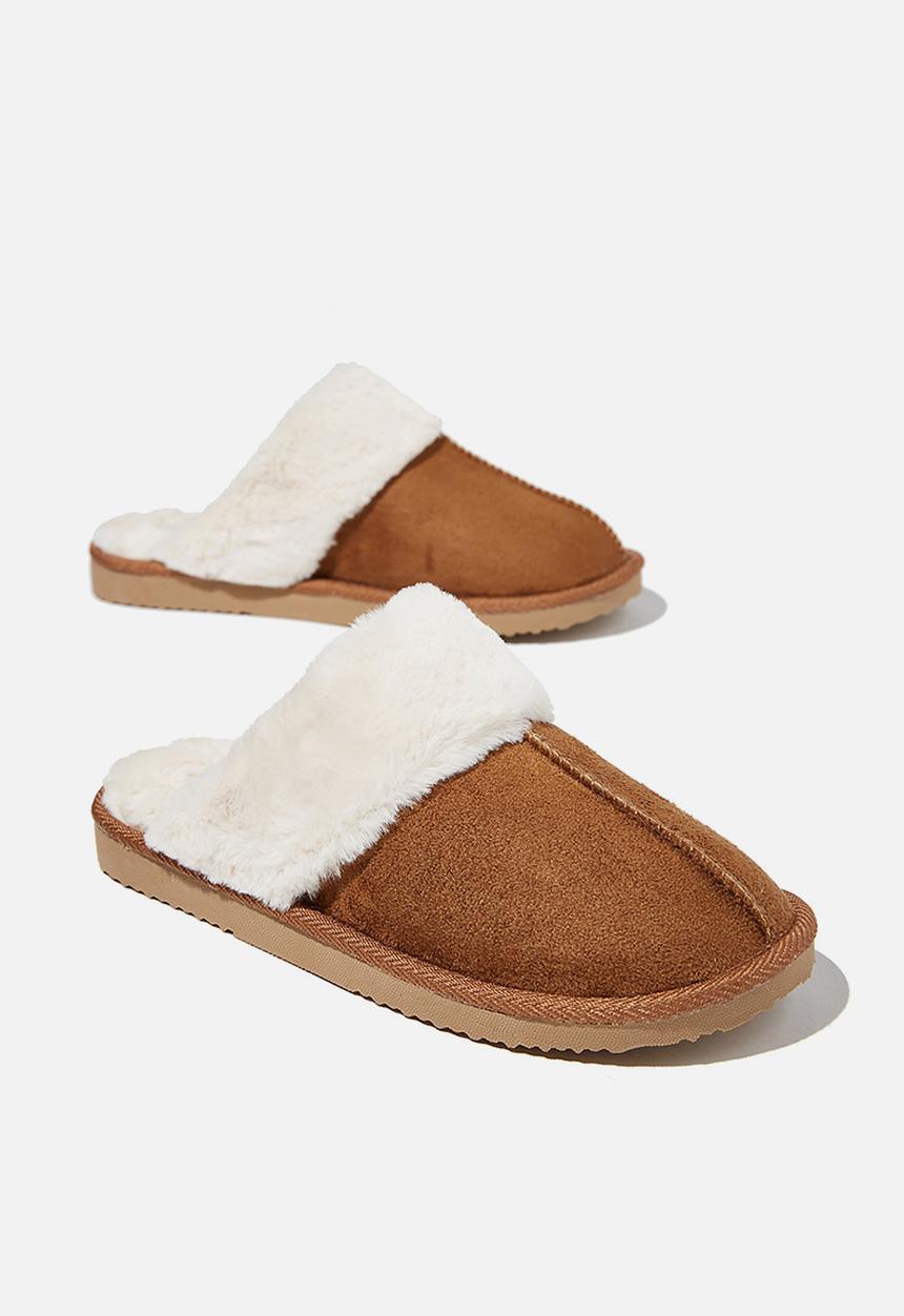 Cotton On - Cosy scuff slipper - brown 