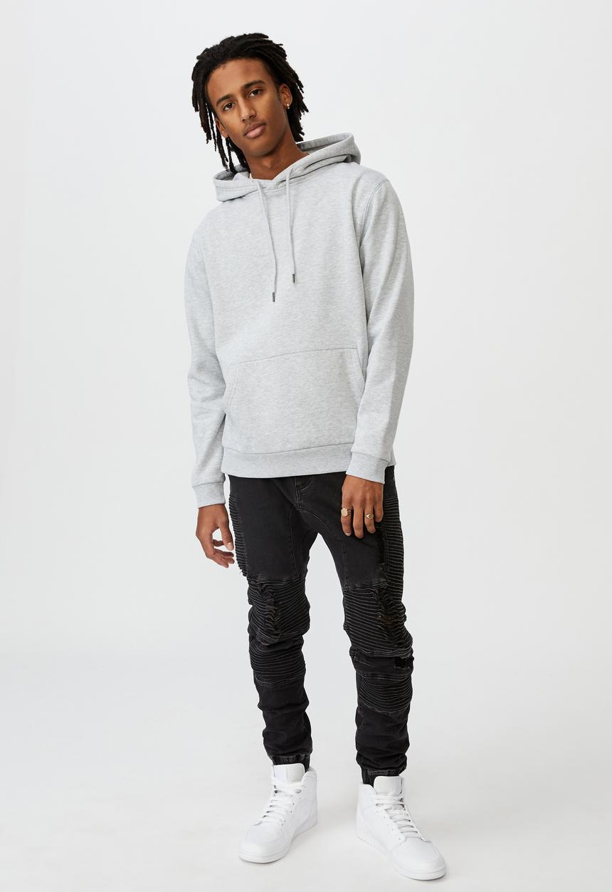 Factorie - Moto denim cuffed jean - black