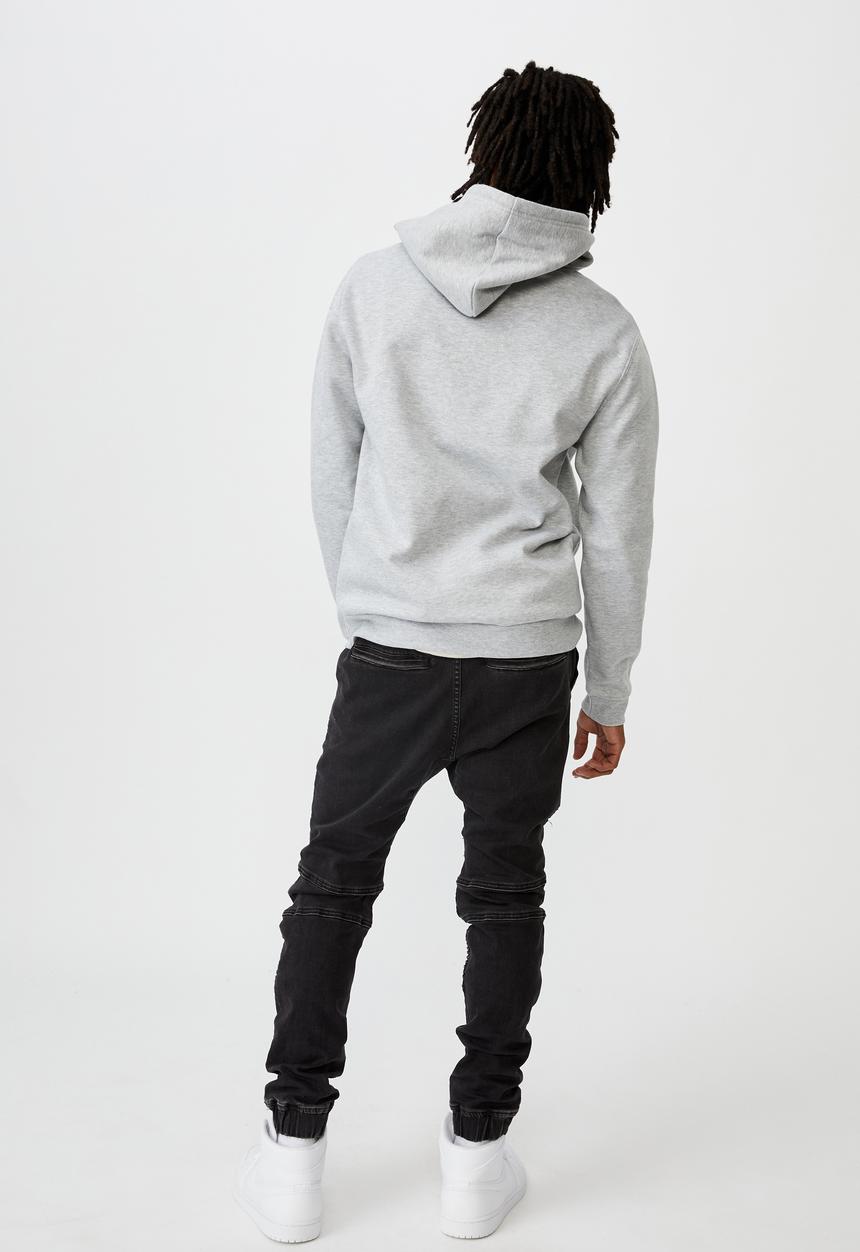 Factorie - Moto denim cuffed jean - black