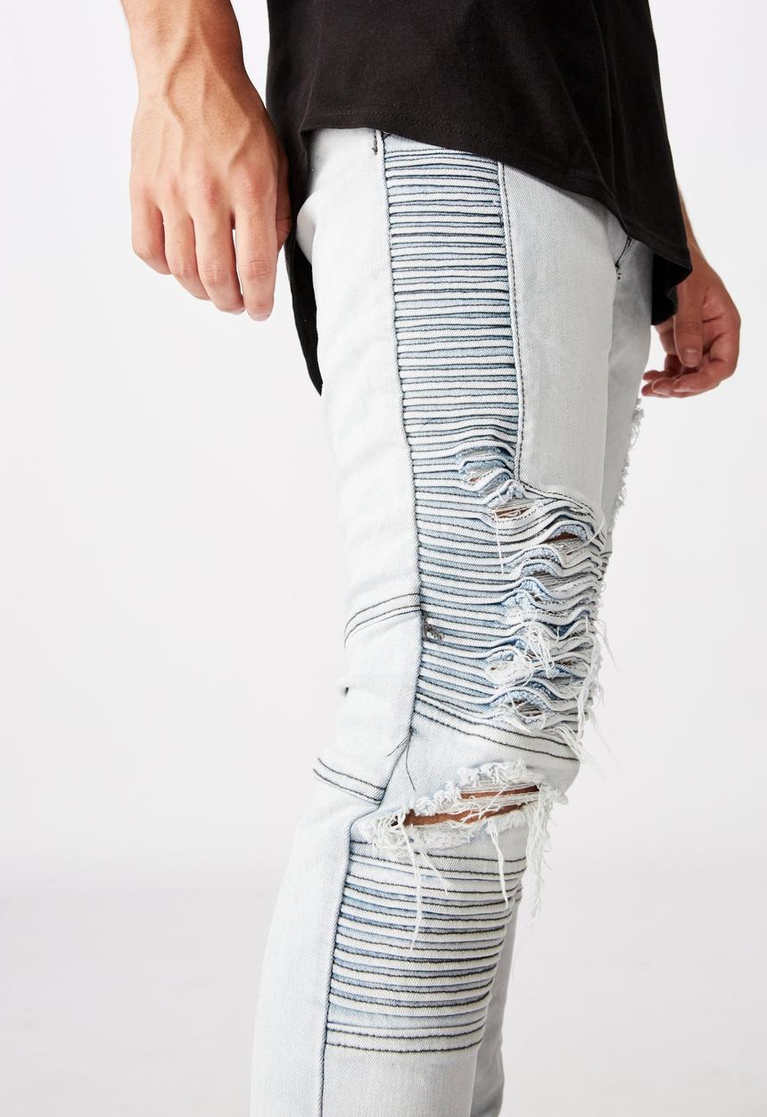 Factorie - Moto denim cuffed jeans - blue