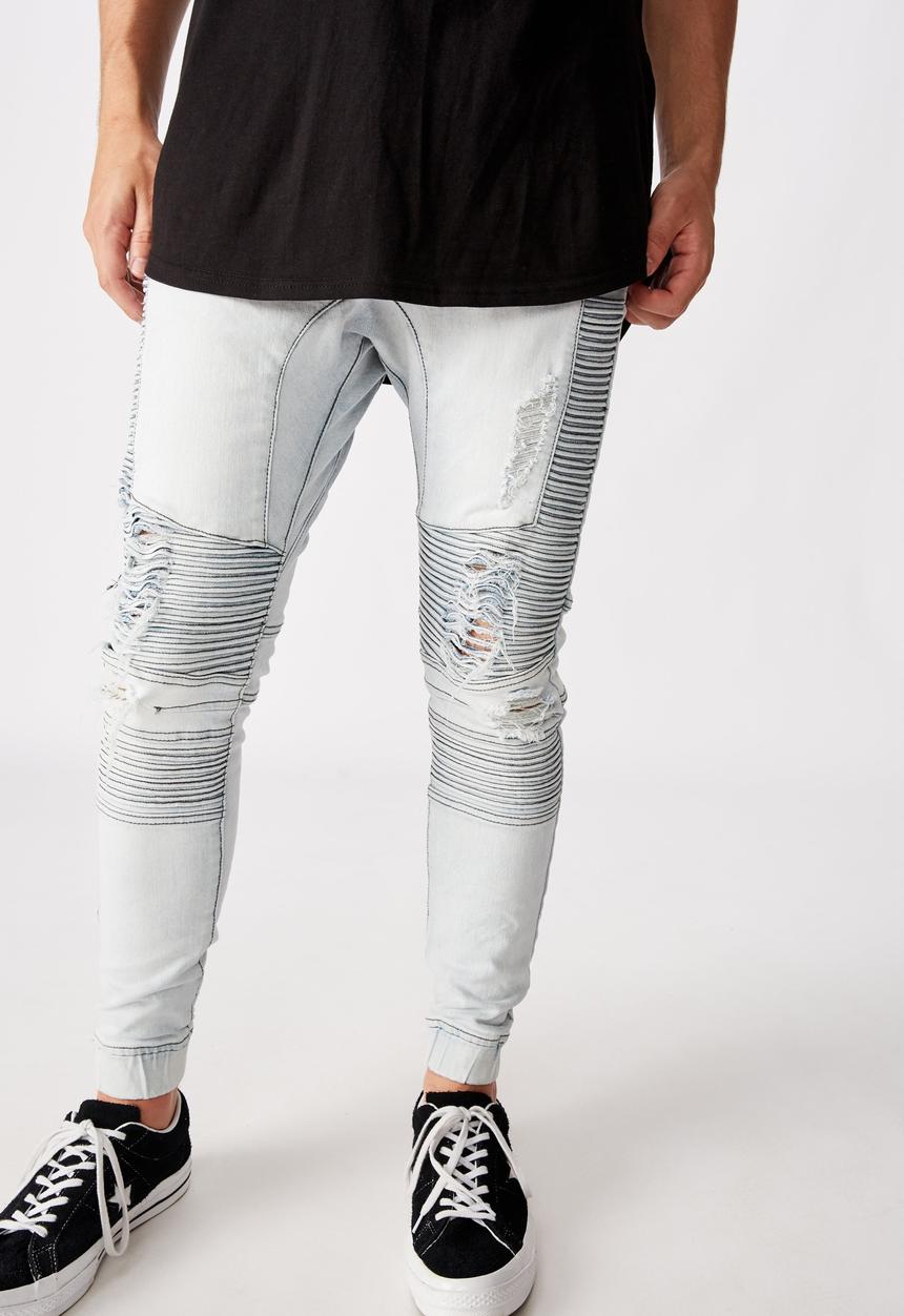 Factorie - Moto denim cuffed jeans - blue