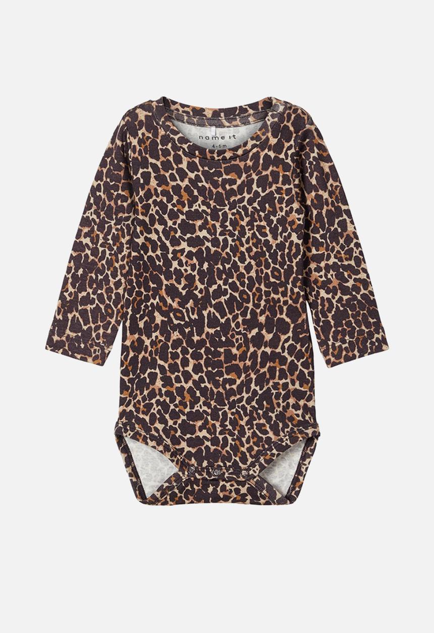 Name It - Kala long sleeve babygrow - brown 