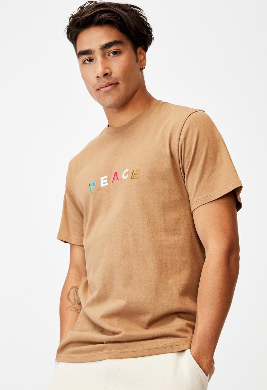 Cotton On - Tbar text T-shirt - beige