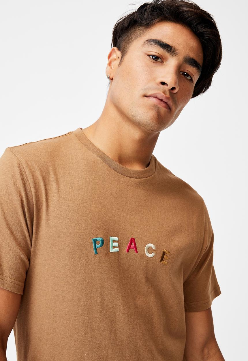Cotton On - Tbar text T-shirt - beige