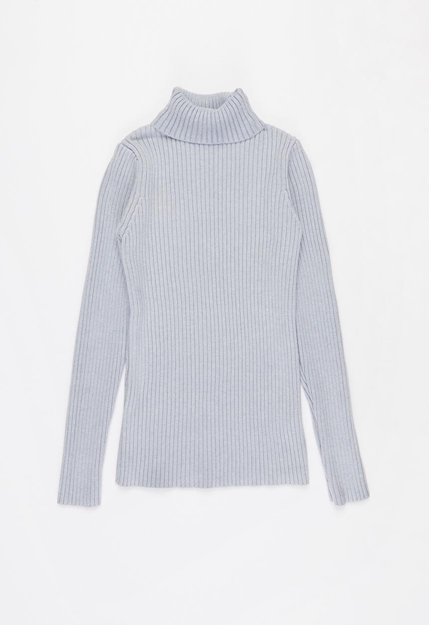 Pop Candy - Girls knitted polo neck - grey