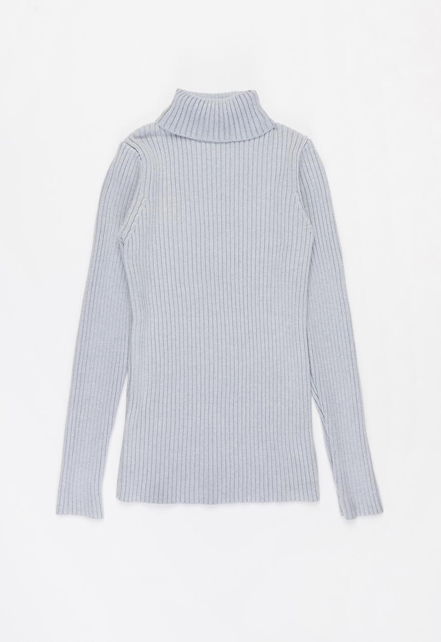 Pop Candy - Girls knitted polo neck - grey