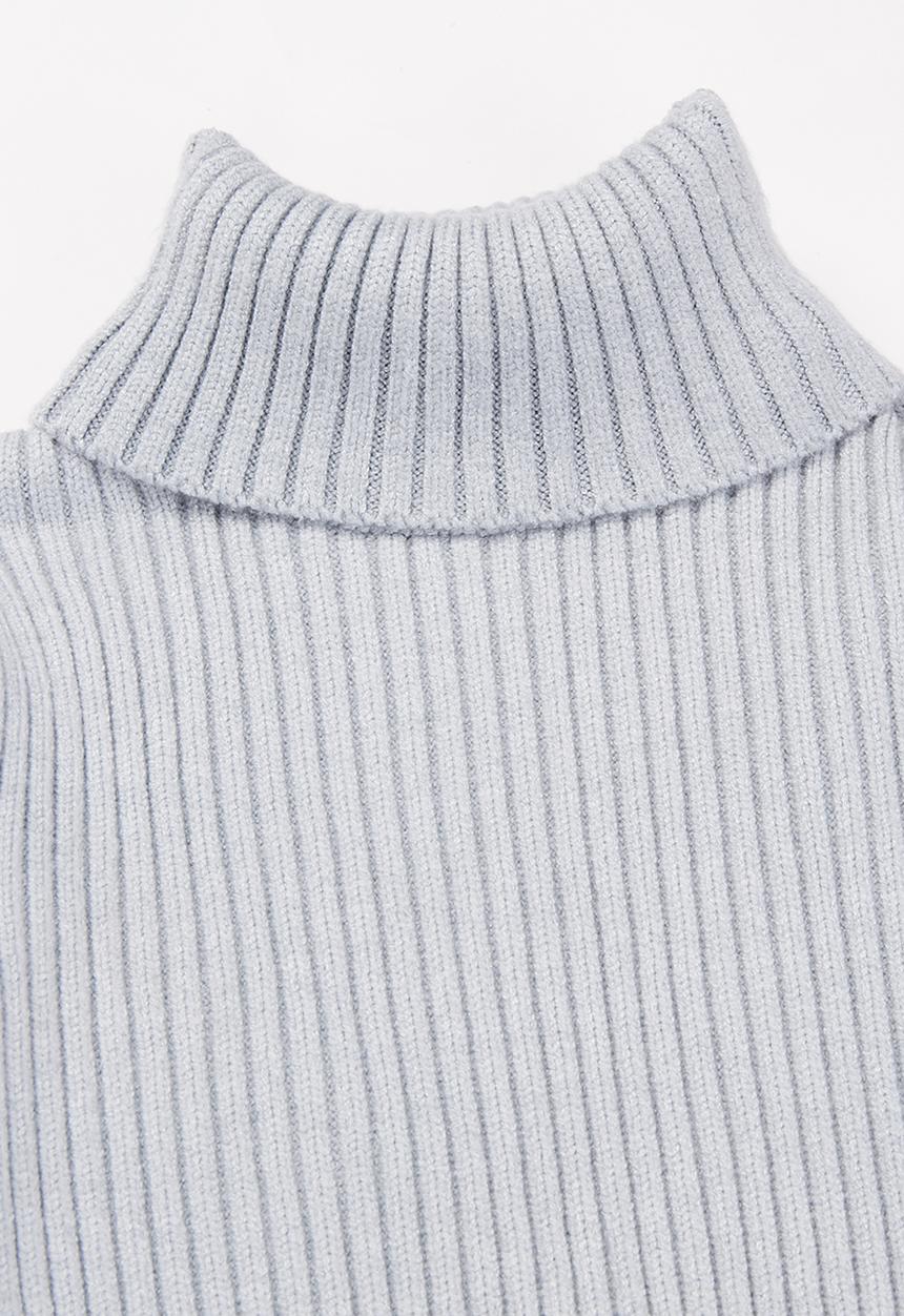 Pop Candy - Girls knitted polo neck - grey