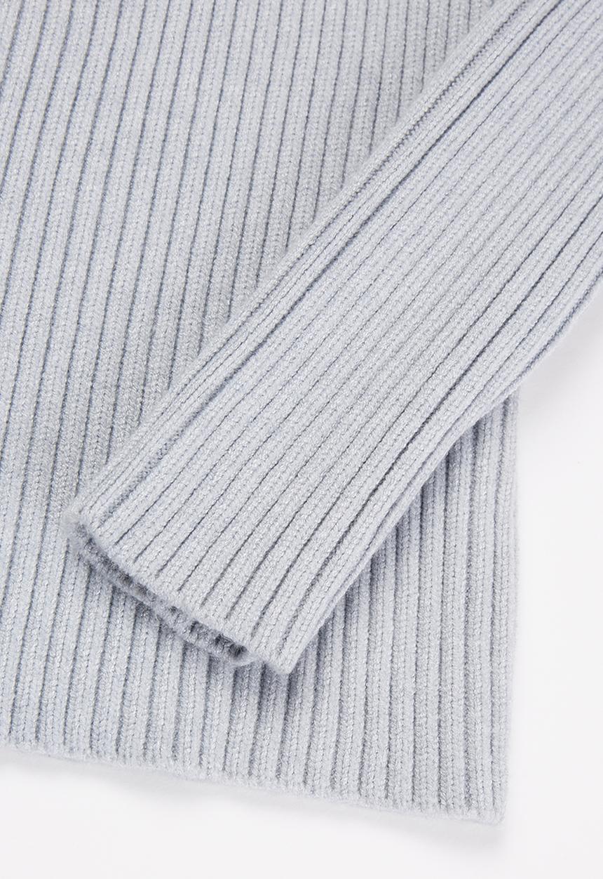 Pop Candy - Girls knitted polo neck - grey