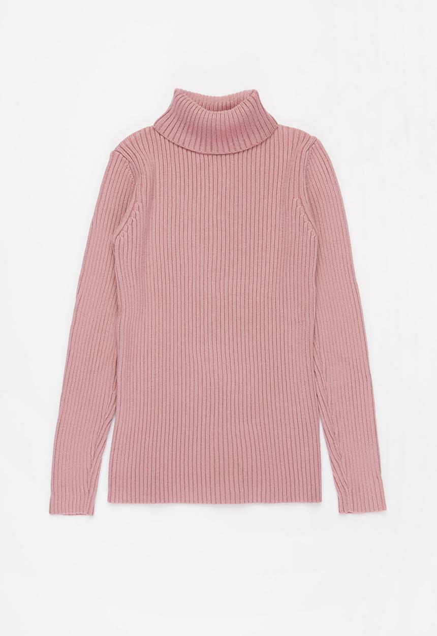 Pop Candy - Girls knitted polo neck - mauve
