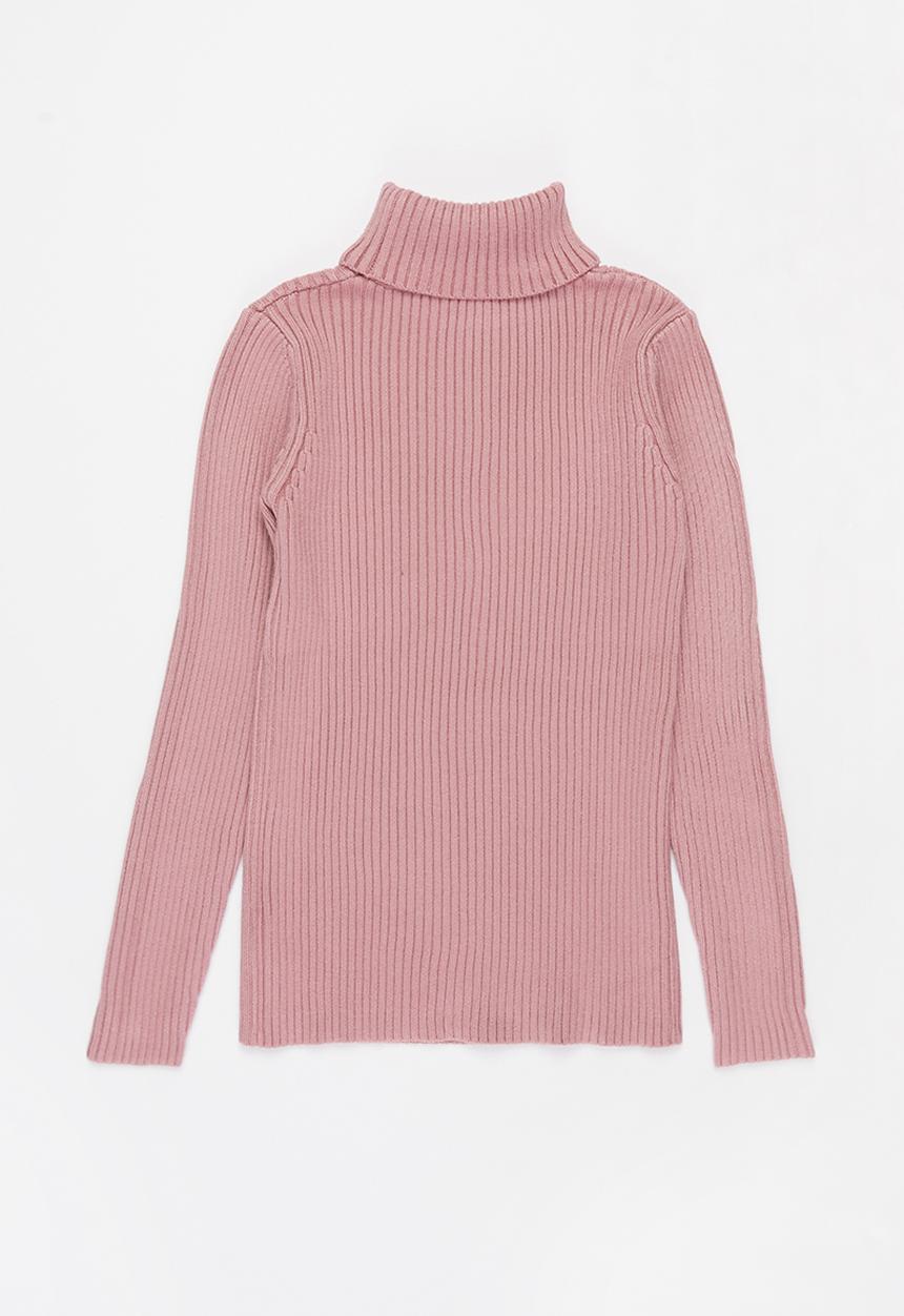 Pop Candy - Girls knitted polo neck - mauve