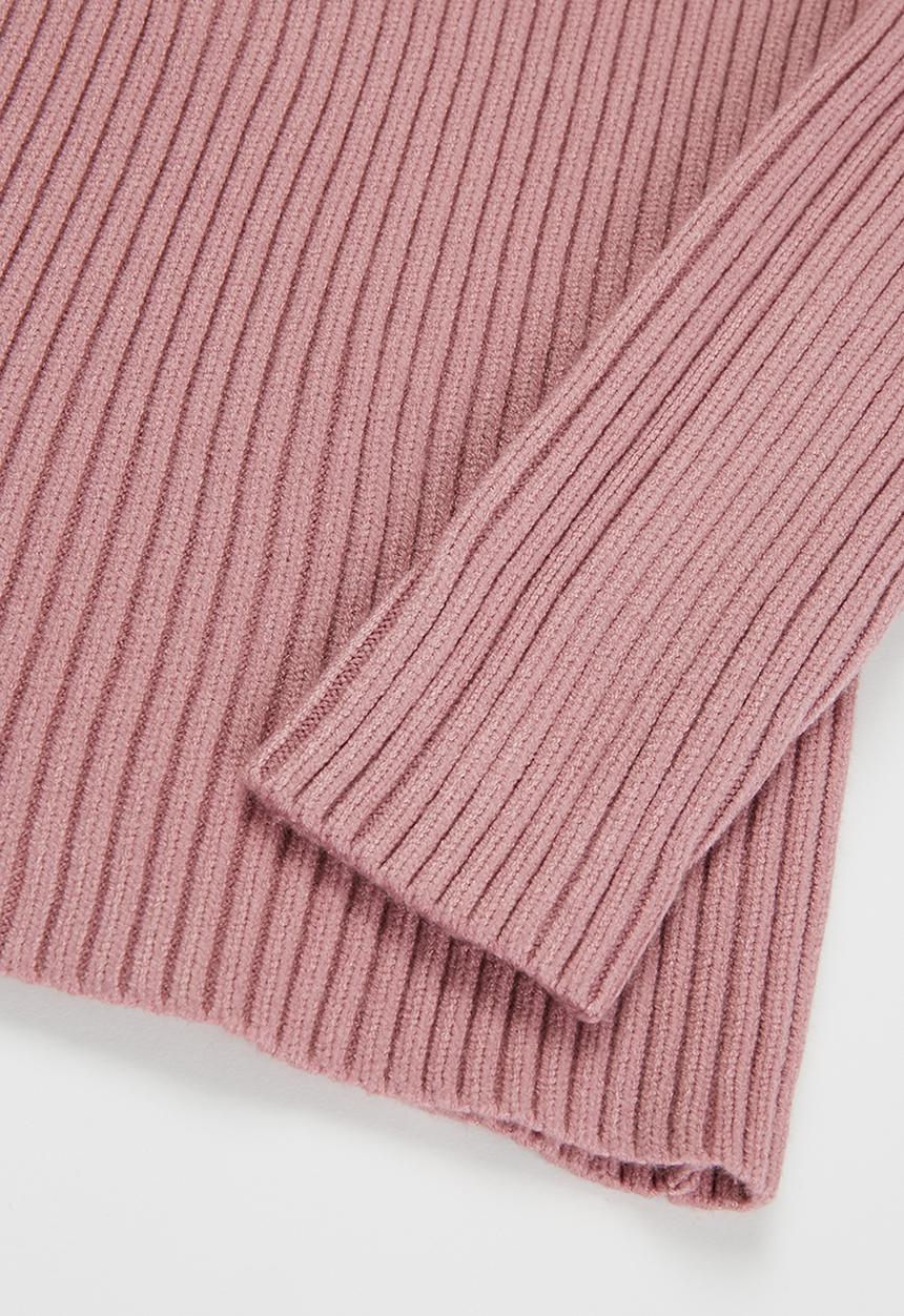 Pop Candy - Girls knitted polo neck - mauve