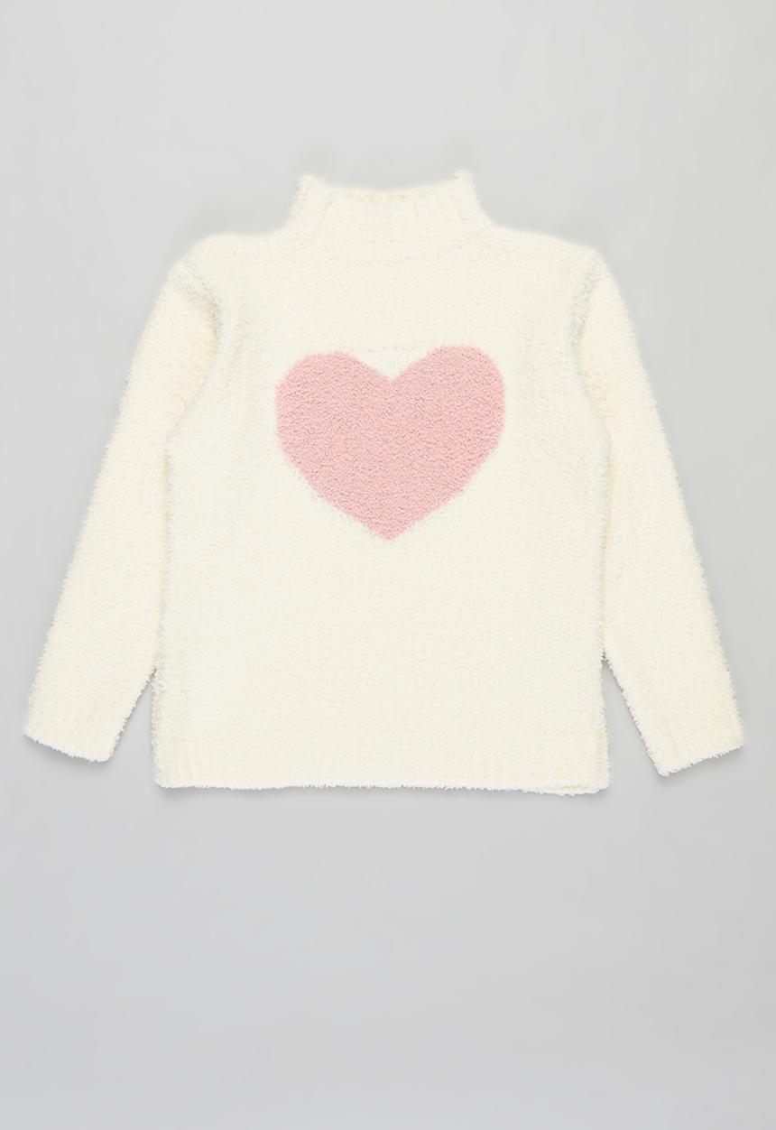 Pop Candy - Girls heart jersey - white & pink