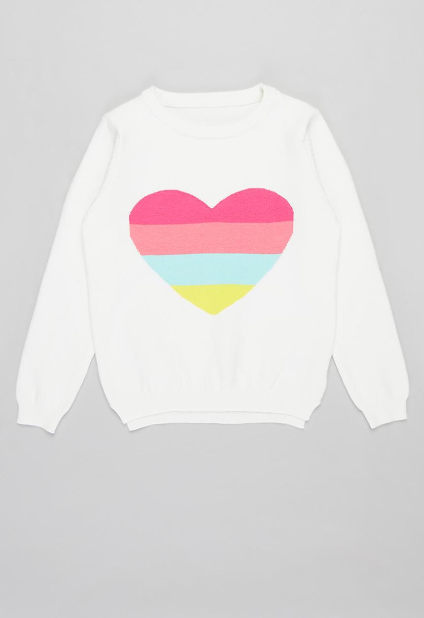 Pop Candy - Girls heart jersey - white