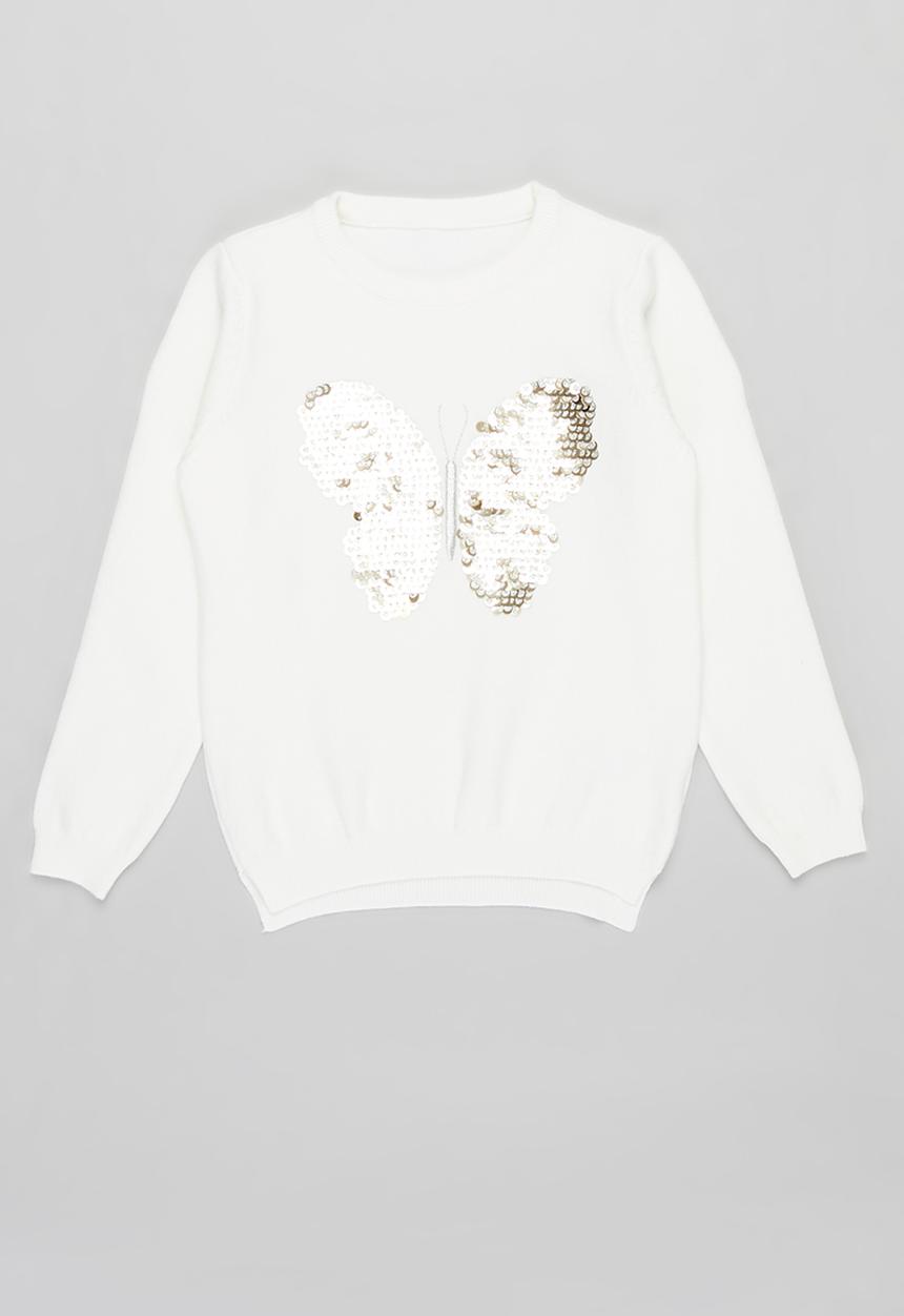 Pop Candy - Girls butterfly jersey - white