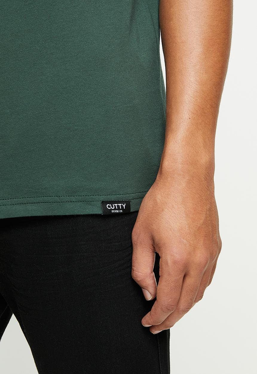 Cutty - T-shirt basic V-neck - green 