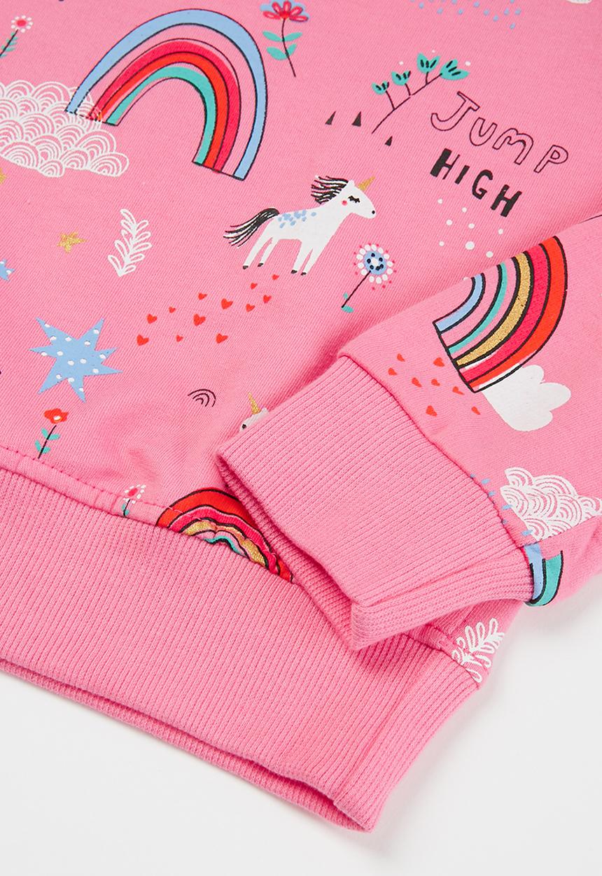 Pop Candy - Girls unicorn & rainbows crew - pink