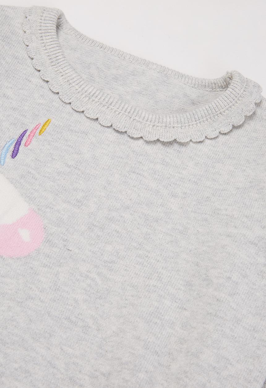 Pop Candy - Girls unicorn jersey - grey