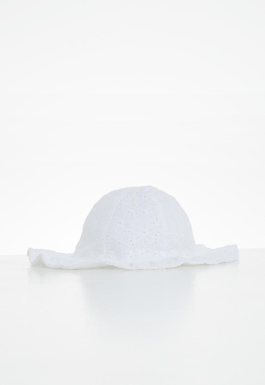 MINOTI - Broiderie anglais sun hat - white