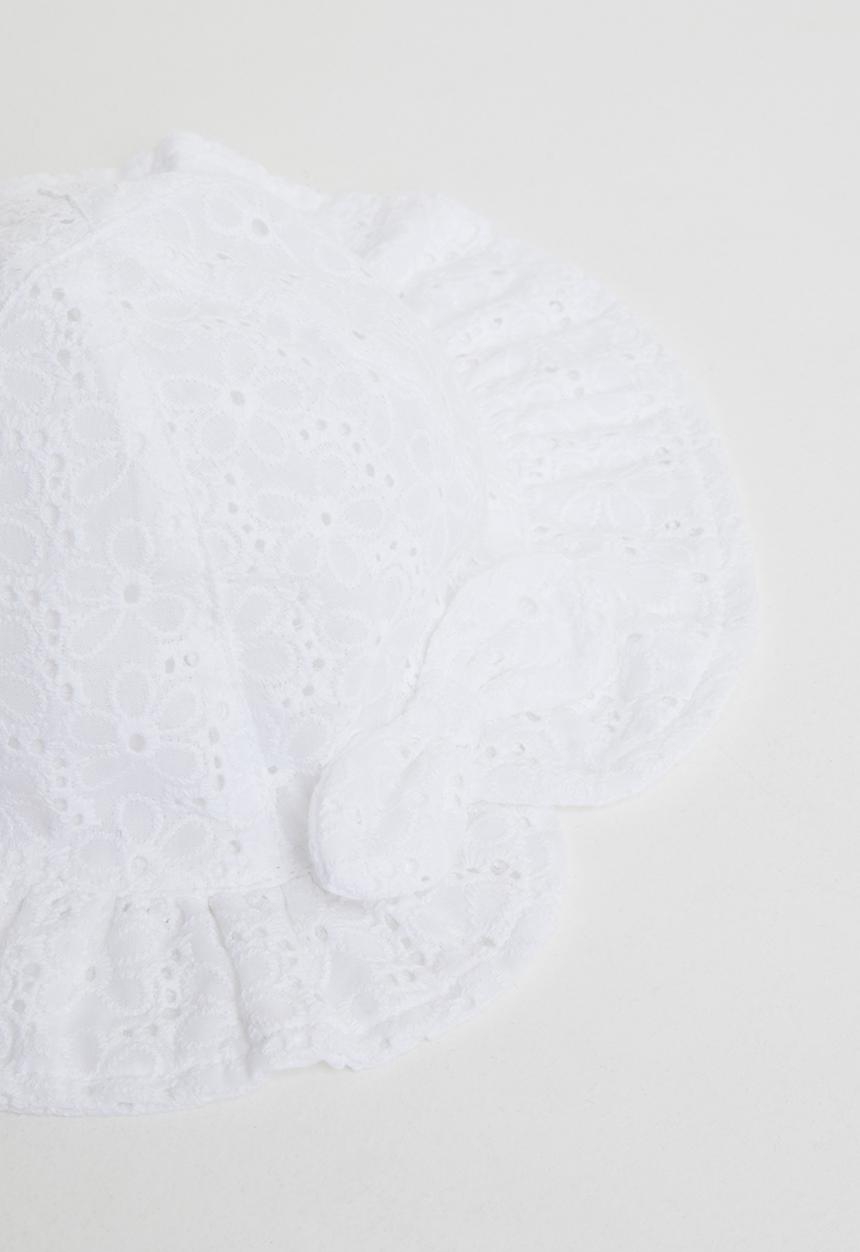 MINOTI - Broiderie anglais sun hat - white