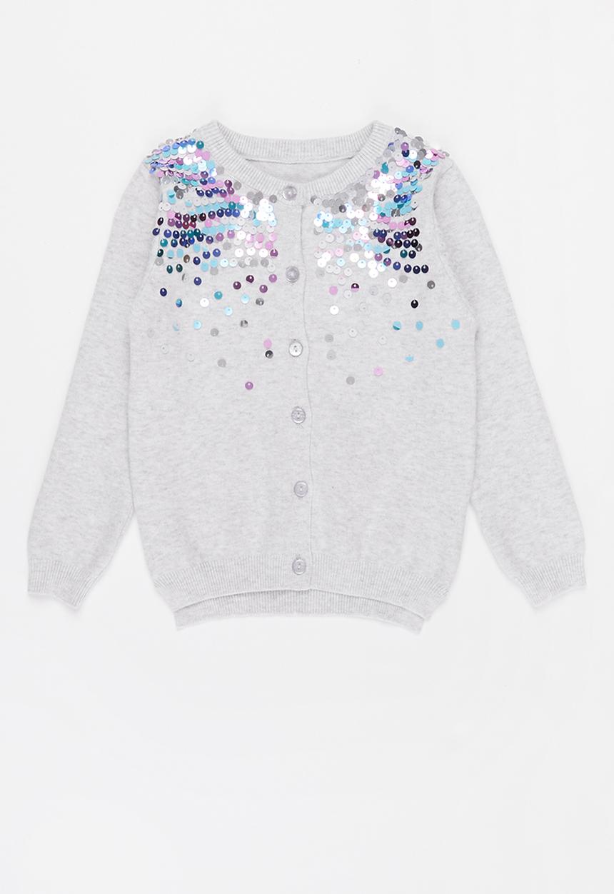Pop Candy - Girls sequin cardigan - grey