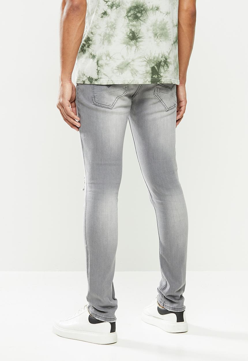 Cutty - Denim jean rip and repair - grey