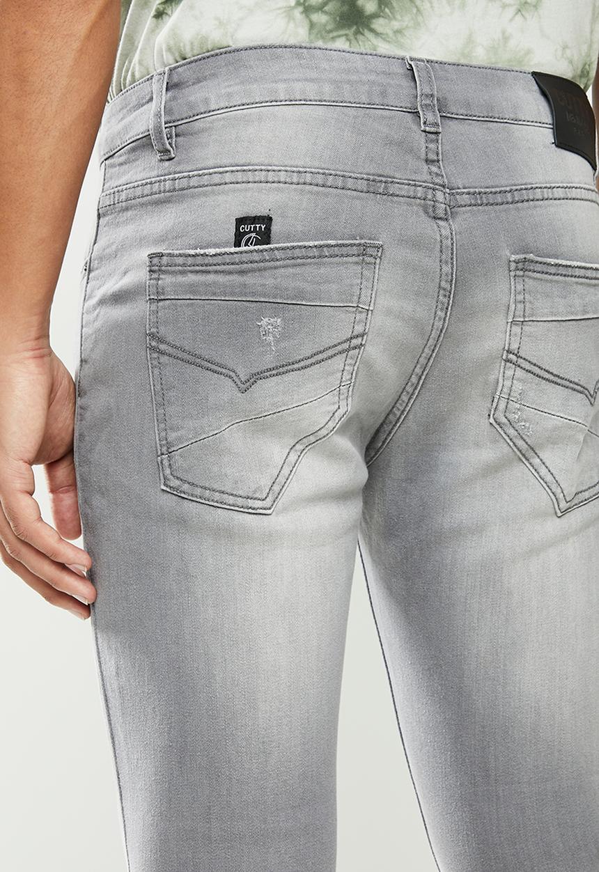 Cutty - Denim jean rip and repair - grey