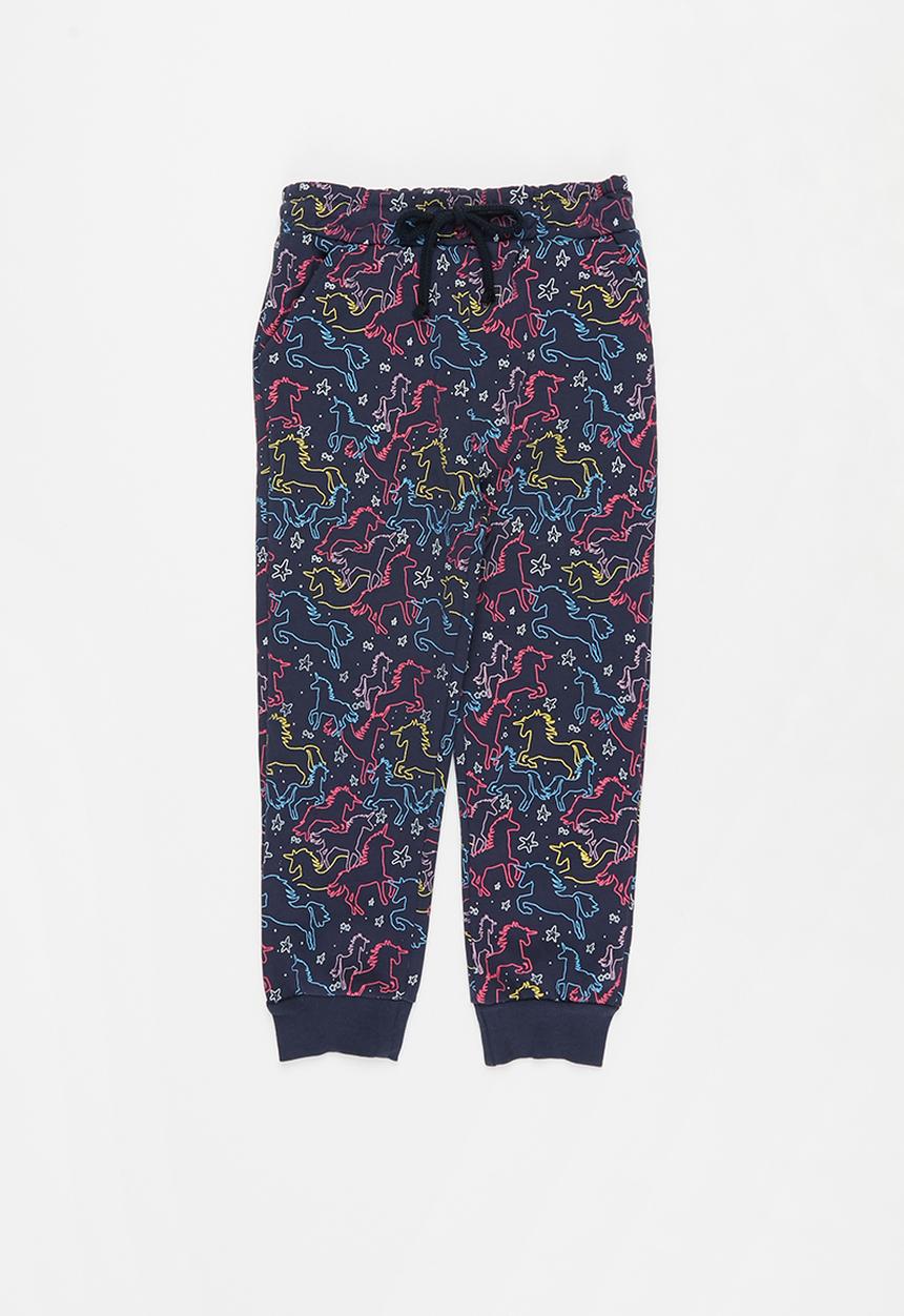 Pop Candy - Girls unicorn sweatpants - navy