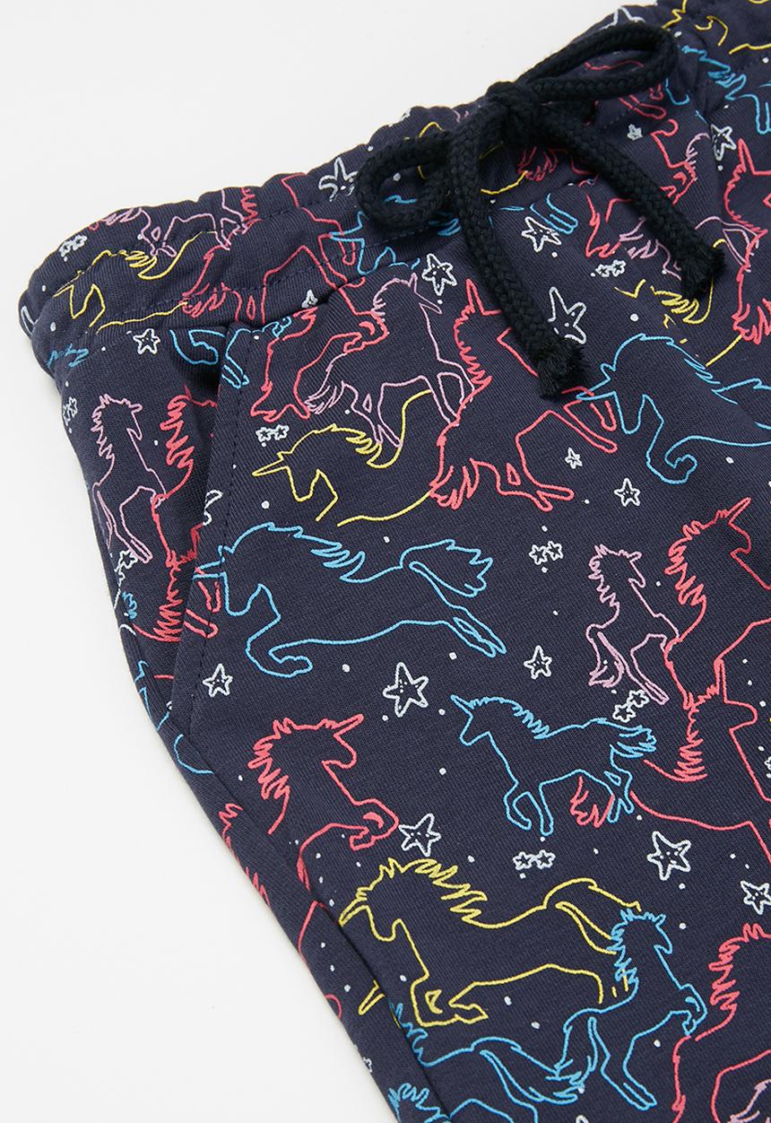Pop Candy - Girls unicorn sweatpants - navy