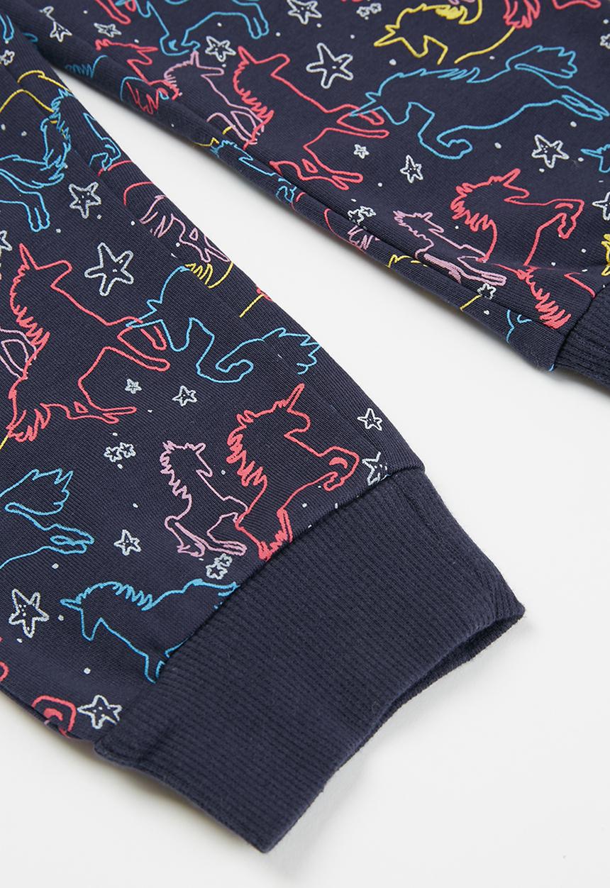 Pop Candy - Girls unicorn sweatpants - navy