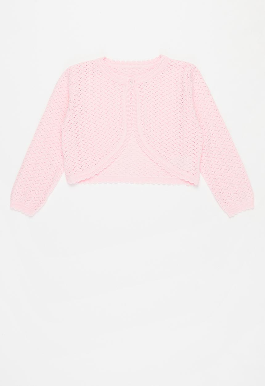Pop Candy - Girls one button cardigan - pink